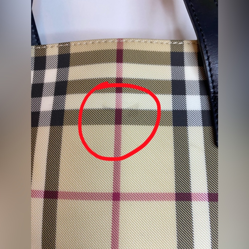BURBERRY Nova Check Tote Bag PVC Leather 11”X12” Approx. - Picture 7 of 9